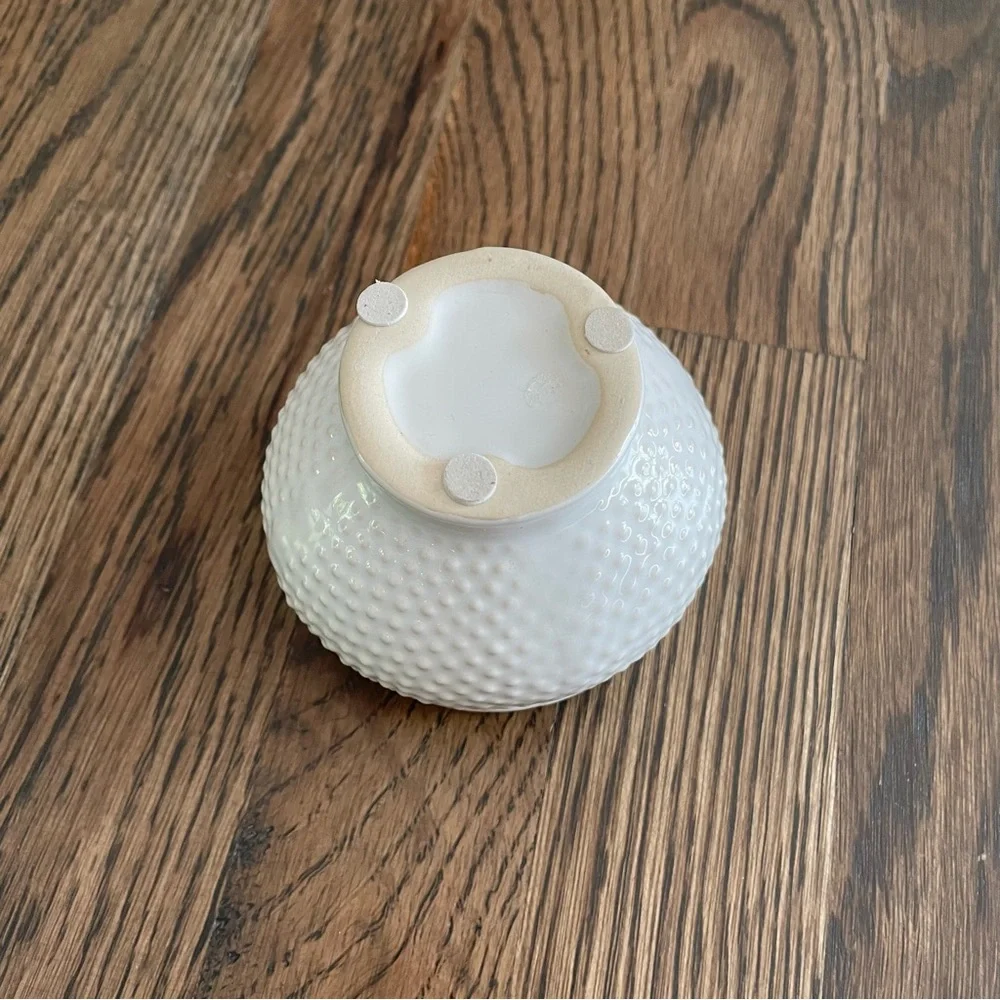 Small White Textured Planter Pot - Picture 4 of 4